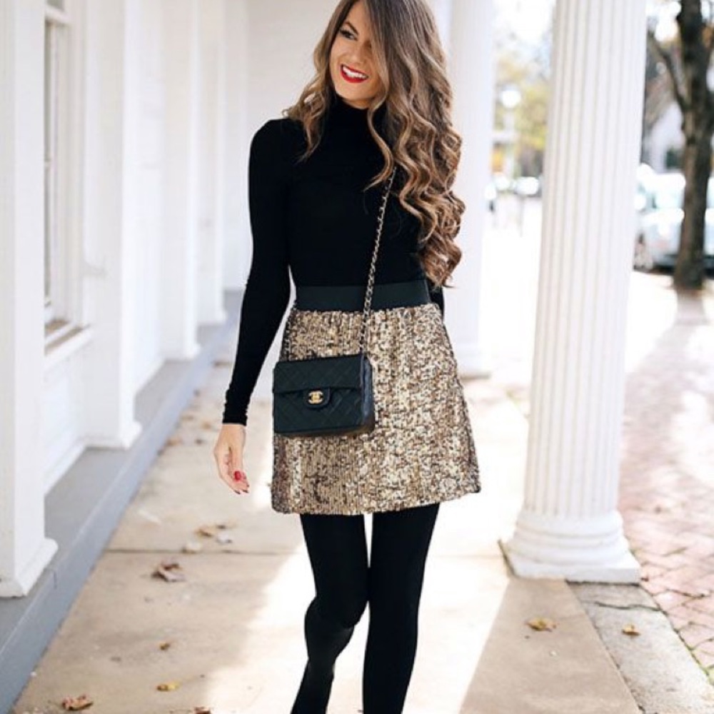 🎄 Gold Sequin Party Skirt ❤️